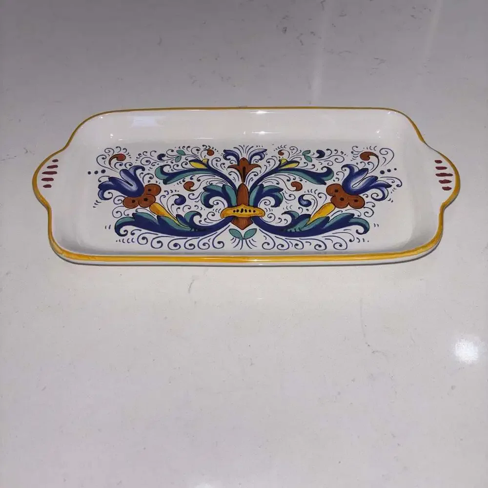 Ceramica Nova Deruta Rectangular Serving Tray 11”x5” Hand Painted in Italy